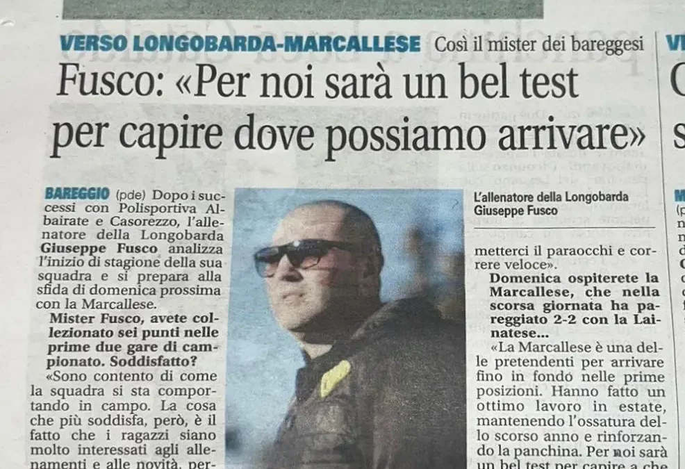 Fusco: “Per noi sarà un bel test per capire dove possiamo arrivare”